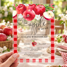 Apple of My Eye Red Gingham Watercolor Baby Shower