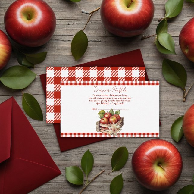 Apple of my eye Red Orchard Baby Shower Enclosure Card (Creator Uploaded)