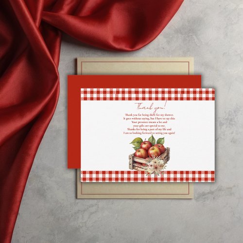 Apple of my eye Red Orchard Baby Shower Thank You Card