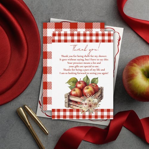 Apple of my eye Red Orchard Baby Shower Thank You Card