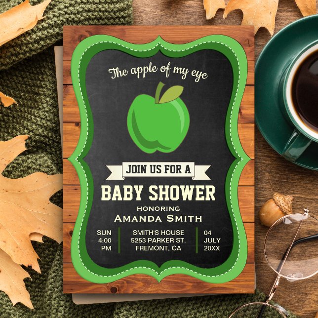 Apple of my Eye | Rustic Baby Shower Invitation (Creator Uploaded)