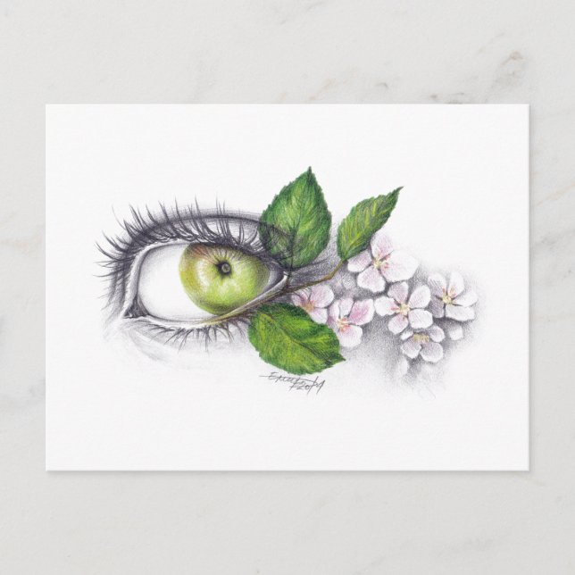Apple of my eye Surreal drawing art Postcard (Front)
