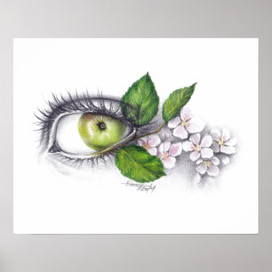 Apple of my eye Surreal drawing art Poster