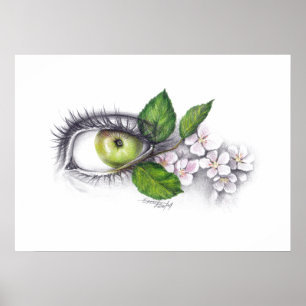 Apple of my eye Surreal drawing art Poster