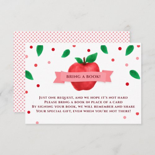 Apple of my Eye themed book request Enclosure Card