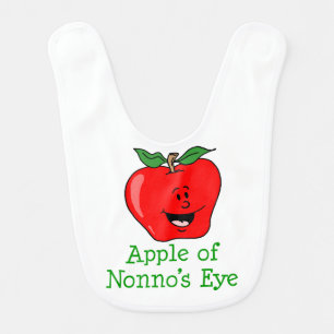 Apple Of Nonno's Eye Italian Grandchild Baby Bib