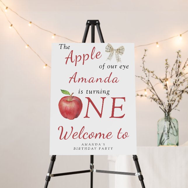 Apple of our eye 1st Birthday Party  Foam Board (In Situ (Stand))