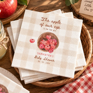  apple of our eye apple basket baby shower  napkins