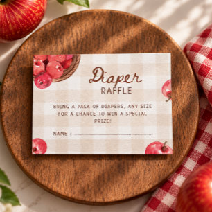 apple of our eye apple basket Diaper raffle Enclosure Card