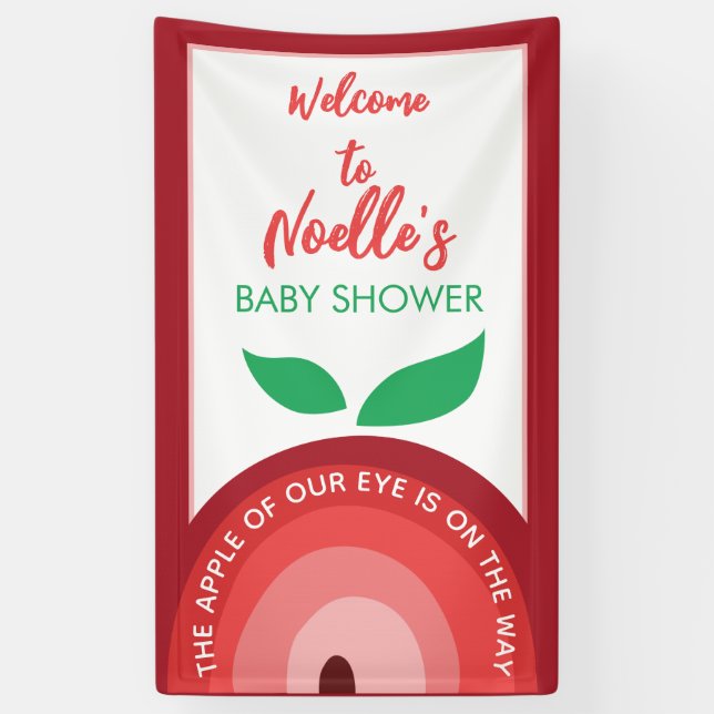 Apple of our Eye, Apple Rainbow, Baby Shower Banner (Vertical)