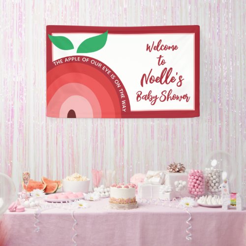Apple of our Eye Apple Rainbow Baby Shower Banner