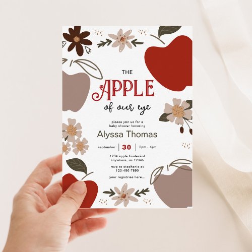 Apple of our Eye Apple Themed Baby Shower Invitation
