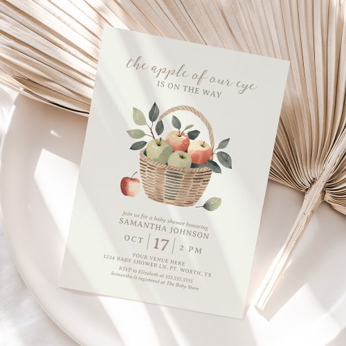 Apple of Our Eye Autumn Baby Shower Invitation