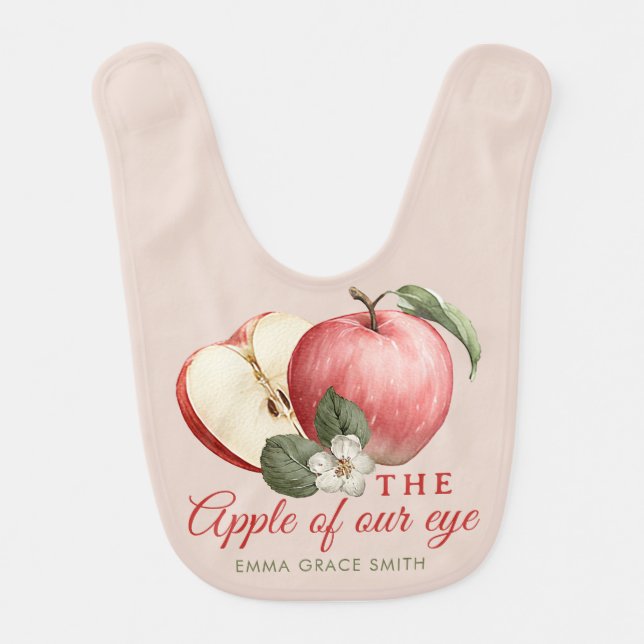 Apple Of Our Eye Baby Bib (Front)