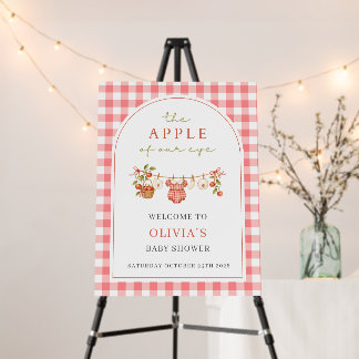Apple of Our Eye Baby Girl Shower Welcome Sign