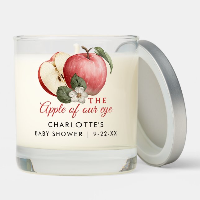 Apple of Our Eye Baby Shower Candle Favor (Lid)