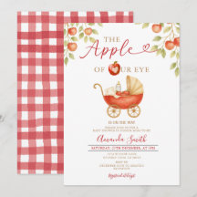 Apple of our Eye Baby Shower Carriage Invitation