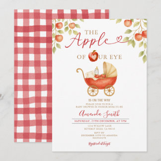 Apple of our Eye Baby Shower Carriage Invitation