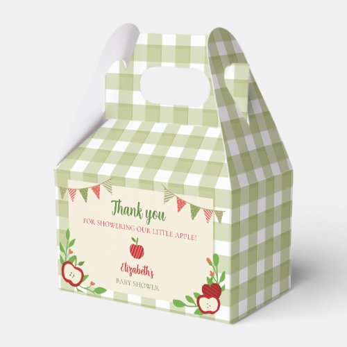Apple of Our Eye Baby Shower Custom Gingham Favor Boxes