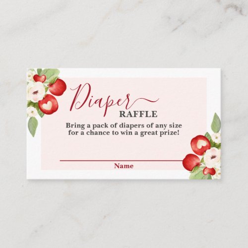 Apple of Our Eye Baby Shower Diaper Raffle Card