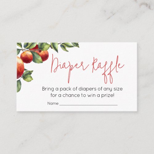 Apple of Our Eye Baby Shower Diaper Raffle Enclosure Card