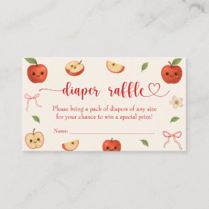 Apple of Our Eye Baby Shower Diaper Raffle Enclosure Card