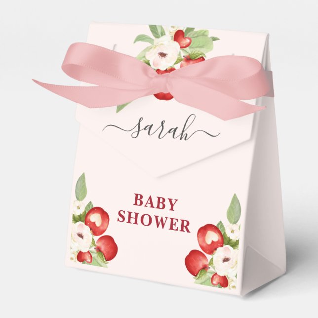 Apple of Our Eye Baby Shower Favor Boxes (Front Side)