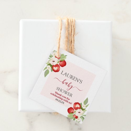 Apple of Our Eye Baby Shower Favor Tags