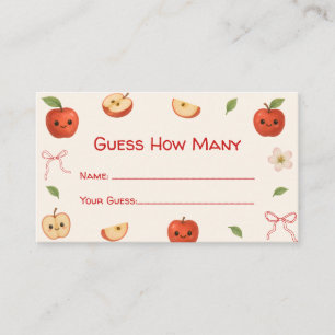 Apple of Our Eye Baby Shower Guess How Many Game Enclosure Card