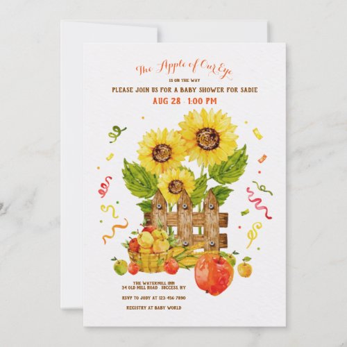 Apple of our Eye Baby Shower Invitation