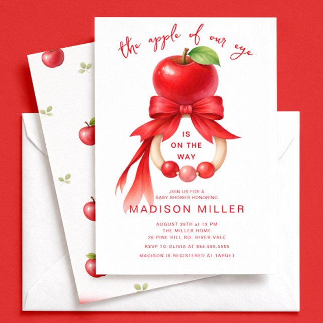 Apple of Our Eye Baby Shower Invitation (Creator Uploaded)