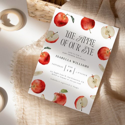 Apple Of Our Eye Baby Shower Invitation