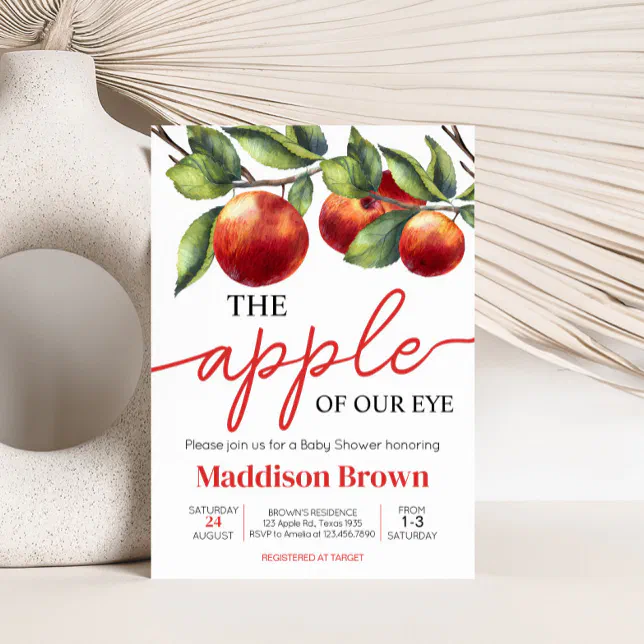 Apple of Our Eye Baby Shower Invitation Zazzle