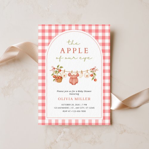 Apple of Our Eye Baby Shower Invitation Girl