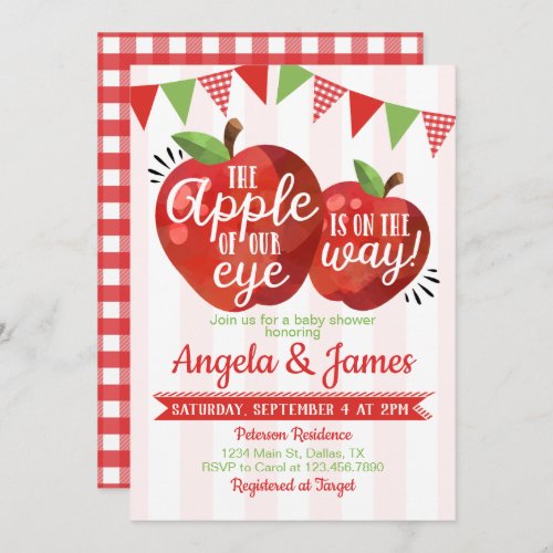 Apple of our Eye Baby Shower Invitation Invite