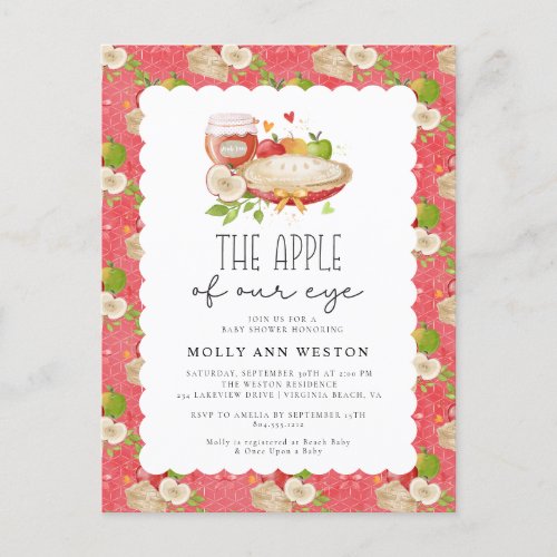 Apple of our Eye Baby Shower Invitation  Postcard