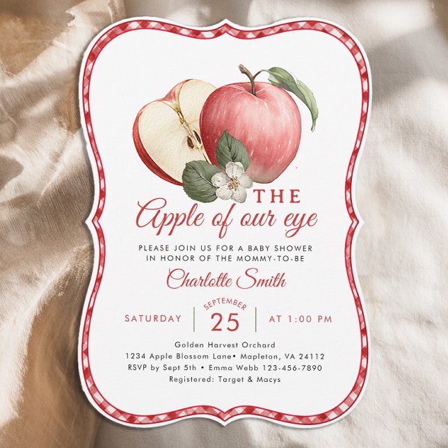 Apple of Our Eye Baby Shower Invite (Apple of our eye Invite)