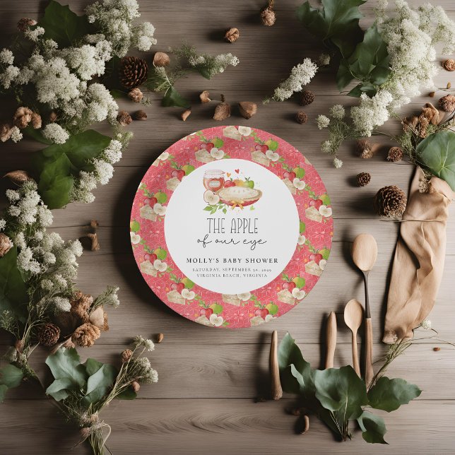 Apple of Our Eye Baby Shower Paper  Paper Plates (Apple of Our Eye Baby Shower Paper Plate )