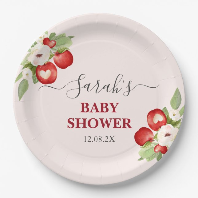 Apple of Our Eye Baby Shower Paper Plates (Front)