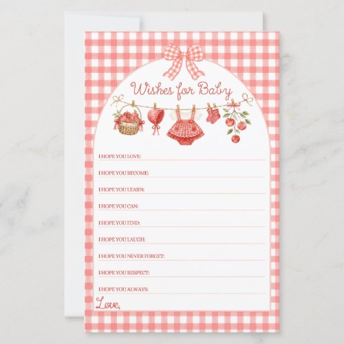 Apple of Our Eye Baby Shower Red Gingham Game