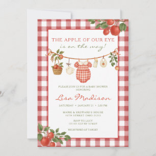 Apple of Our Eye Baby Shower Red Gingham Invitation