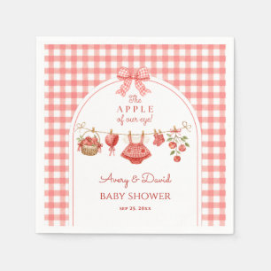 Apple of Our Eye Baby Shower Red Gingham Napkins