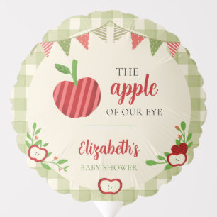 Apple of Our Eye Baby Shower Rustic Gingham Balloon
