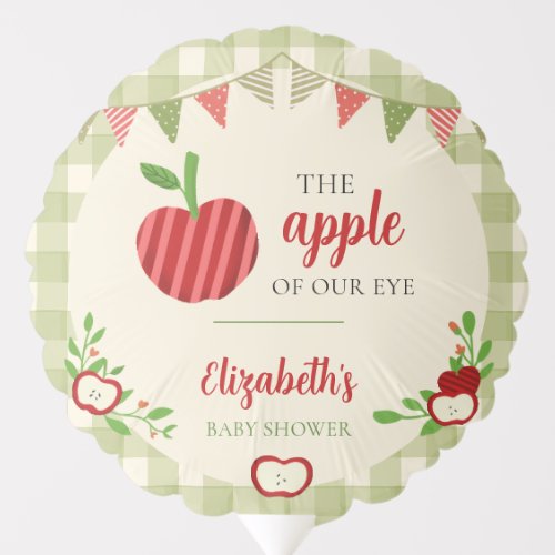 Apple of Our Eye Baby Shower Rustic Gingham Balloon