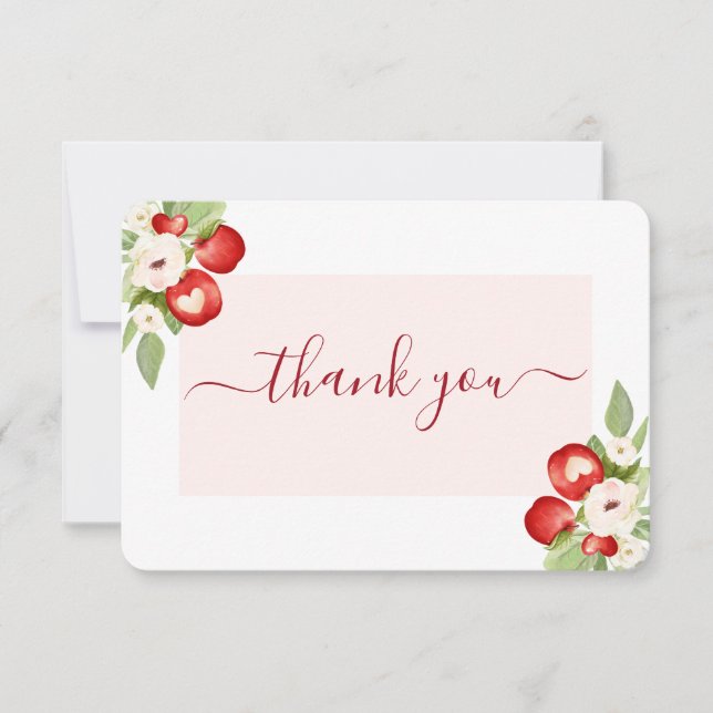 Apple of Our Eye Baby Shower thank you card (Front)