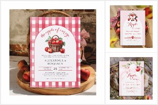 Apple of Our Eye Baby Shower Theme Invites