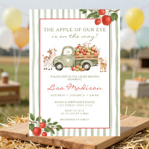 Apple of Our Eye Baby Shower Truck Farm Invitation