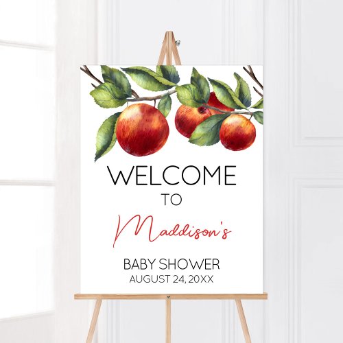 Apple of Our Eye Baby Shower Welcome Poster