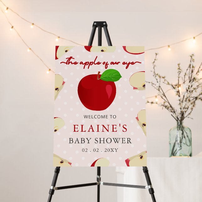 Apple of Our Eye Baby Shower Welcome Sign (In Situ (Stand))