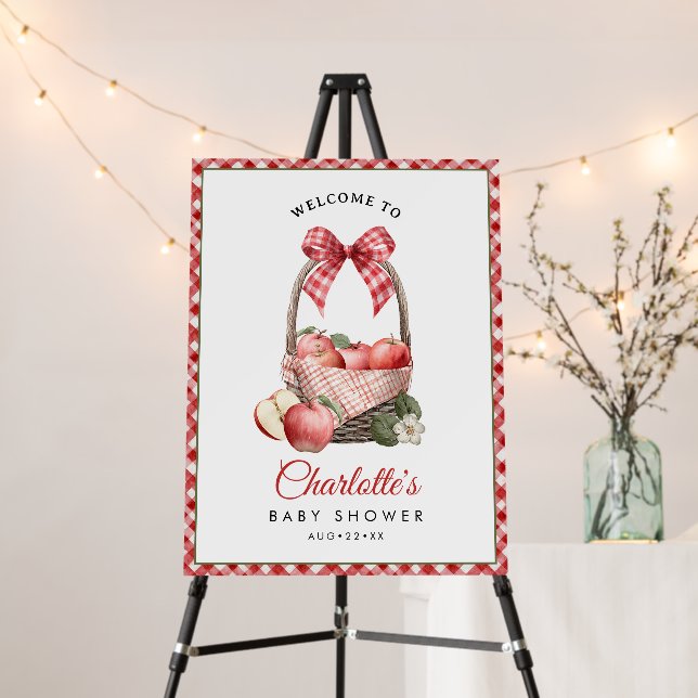 Apple of Our Eye Baby Shower Welcome Sign (In Situ (Stand))